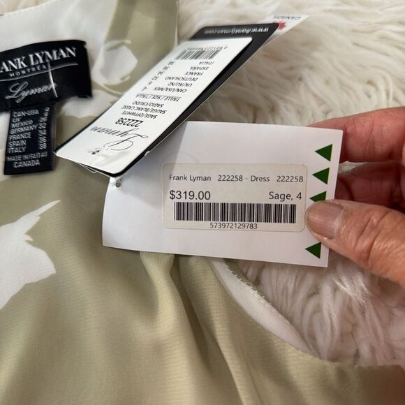 Frank Lyman Design Olive and White Floral Maxi Dress size 4 NWT - Picture 6 of 8